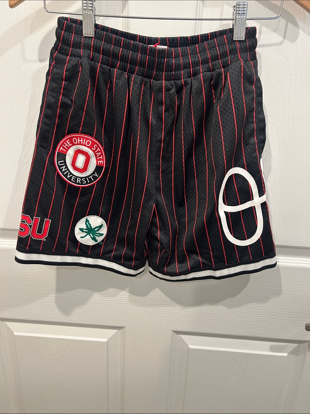 Ohio State Black & Red Pinstripe Men’s Athletic Shorts
